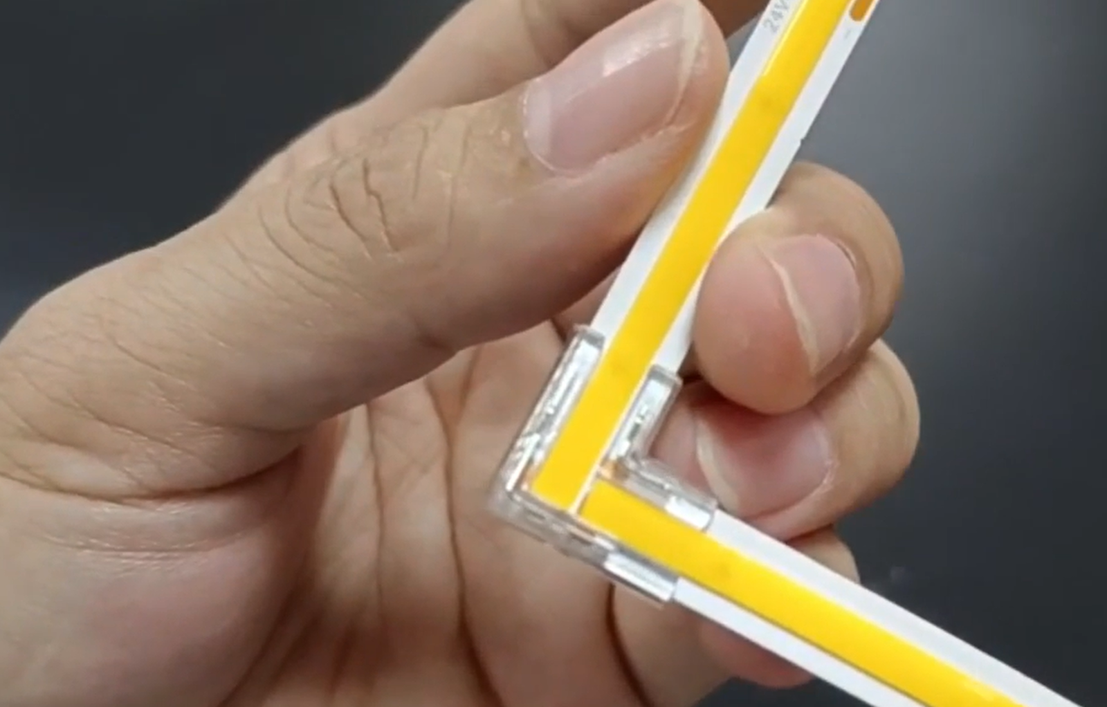 Inserting into L shape connector