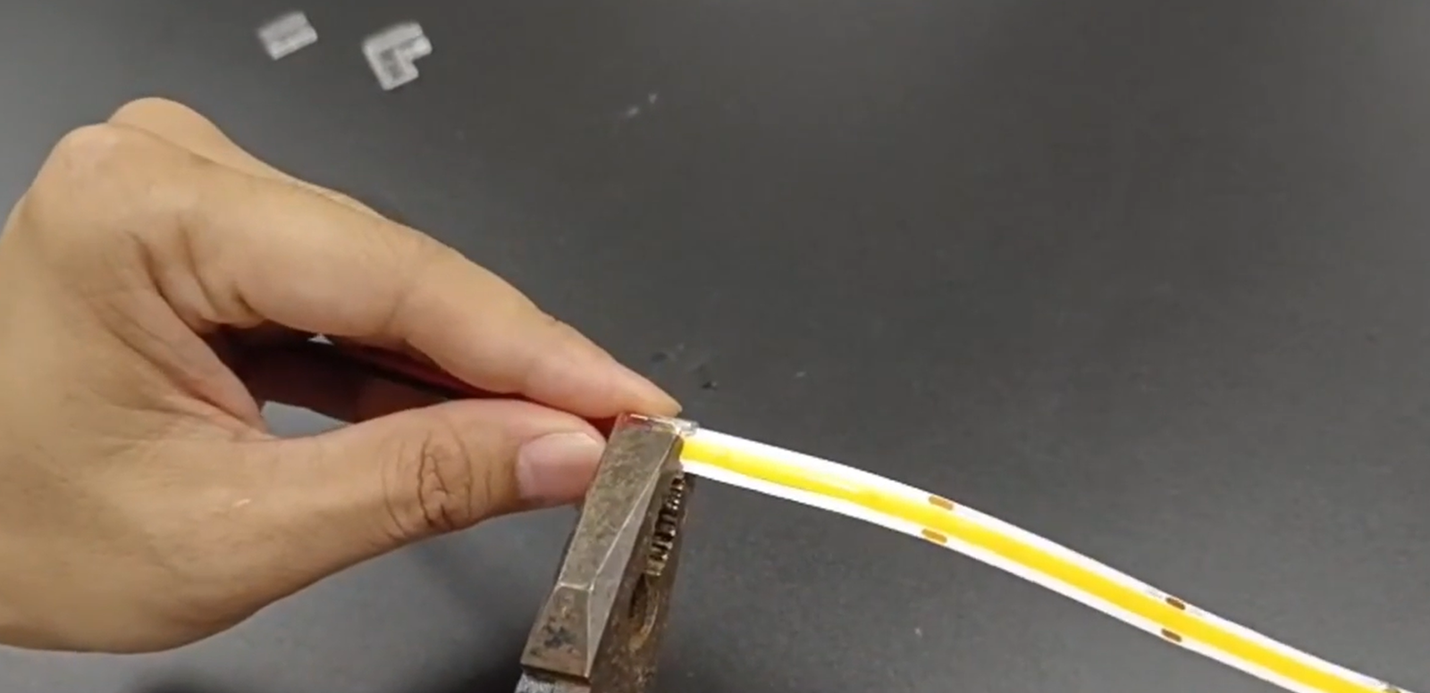 Pressing COB LED strip connection