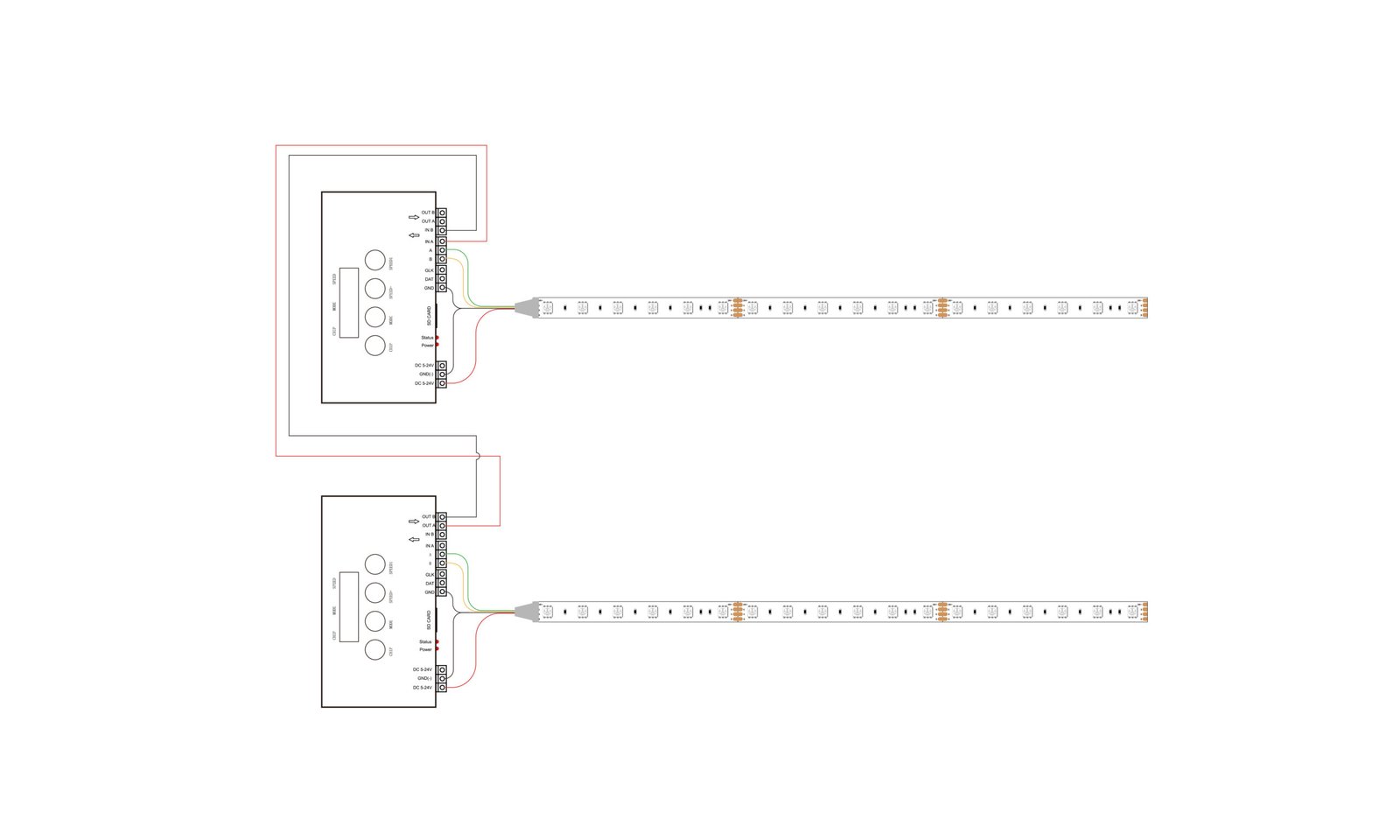 Xmart RGB-SPI Addressable LED Strip Wiring Diagram - Smart Lighting