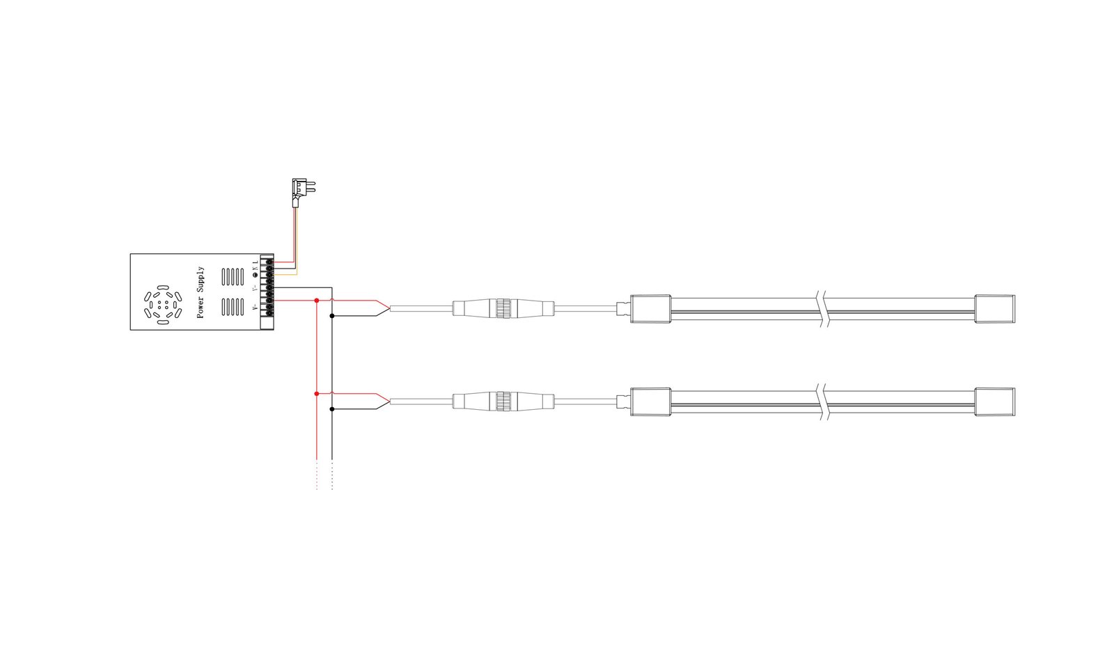 Single Color Neon Flex Connection Diagram