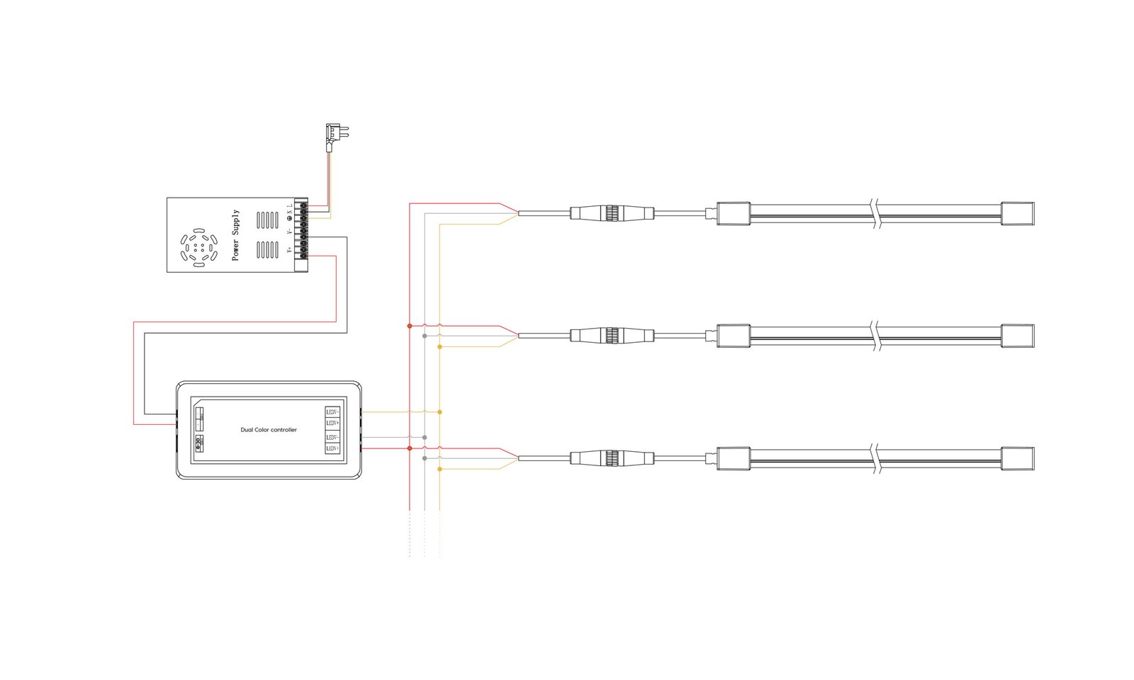 Tunable White Neon Flex Connection Diagram