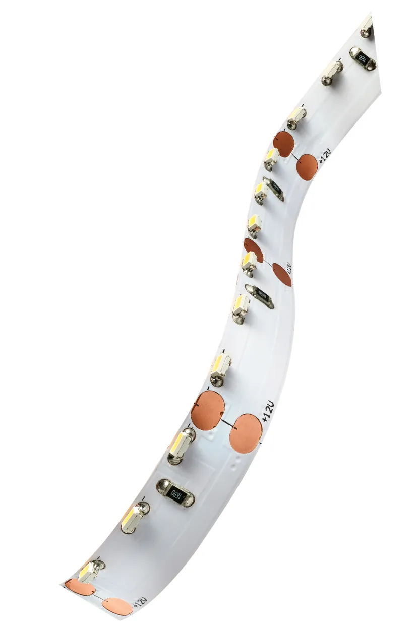 Detailed comparison of side-emitting and standard LED strip PCB and diodes