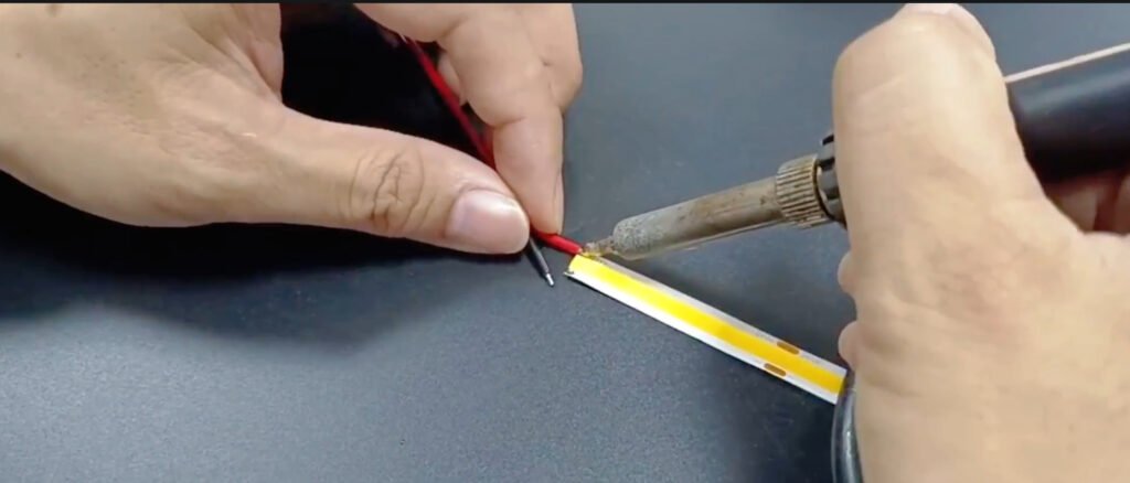 how to soldering the cob strip