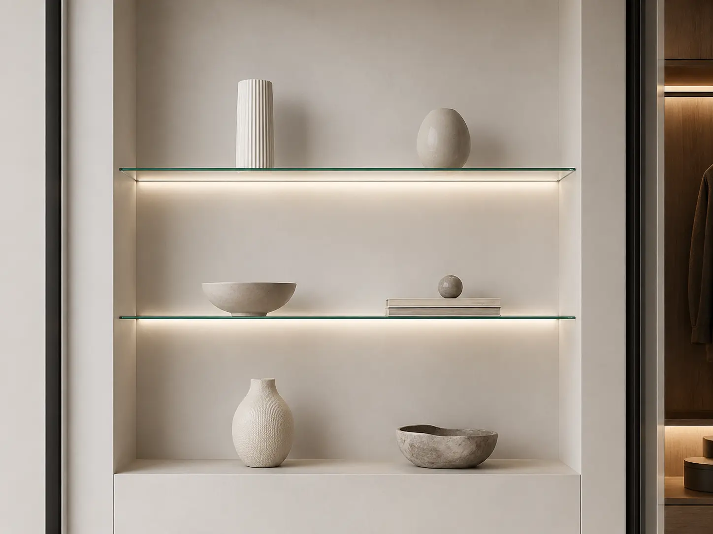 Minimalist Glass Shelf Lights