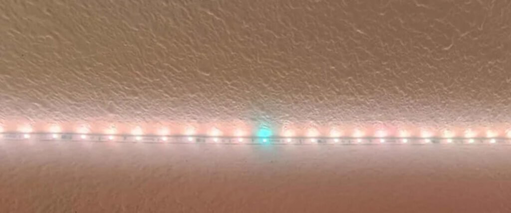 one led is off in a lit section