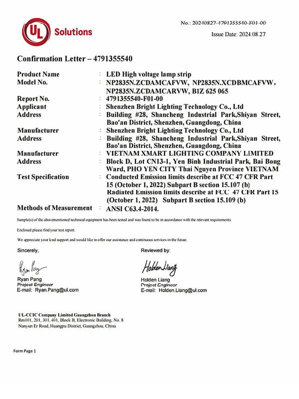 UL Certificate