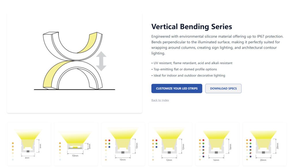 vertical bending neon strip