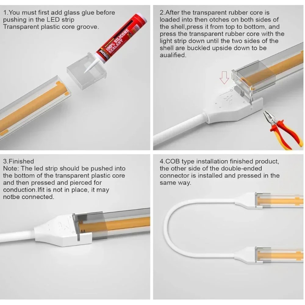waterproof connector for cob strip